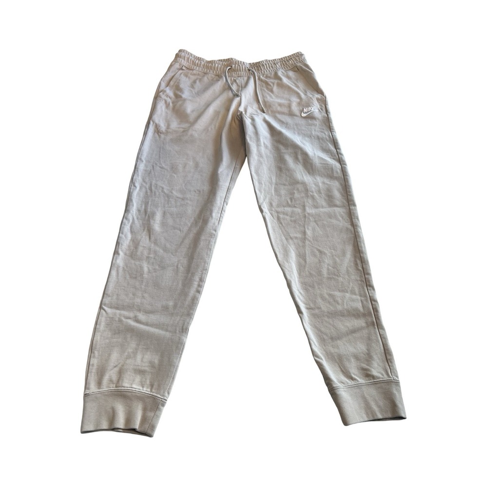 Nike Womens Sportswear Jersey Joggers Beige Taupe Cotton Sweatpants Medium